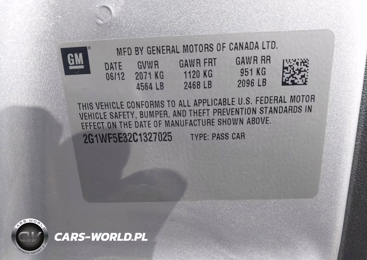 2012 Chevrolet Impala Ls VIN:2G1WF5E32C1327025 - 9