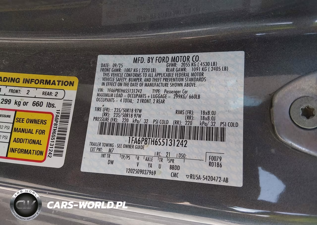 2025 Ford Mustang Ecoboost Fastback VIN:1FA6P8TH6S5131242 - 9