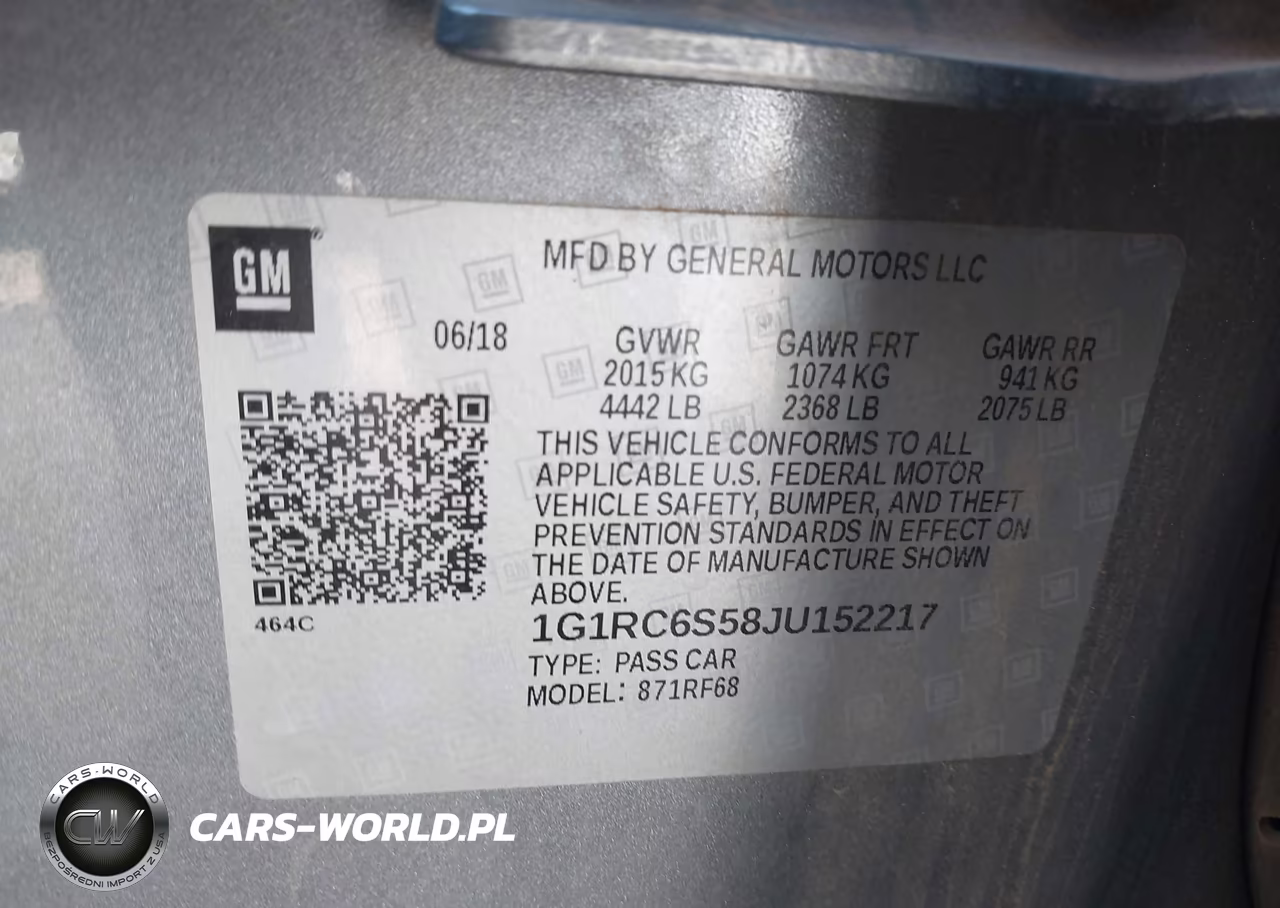 2018 Chevrolet Volt Lt VIN:1G1RC6S58JU152217 - 9