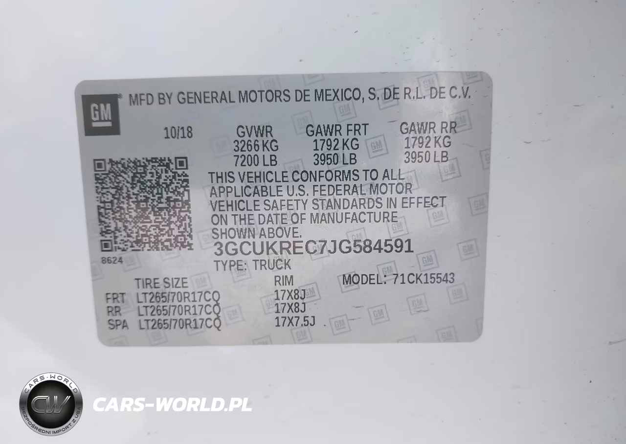 2018 Chevrolet Silverado 1500 1Lt VIN:3GCUKREC7JG584591 - 9
