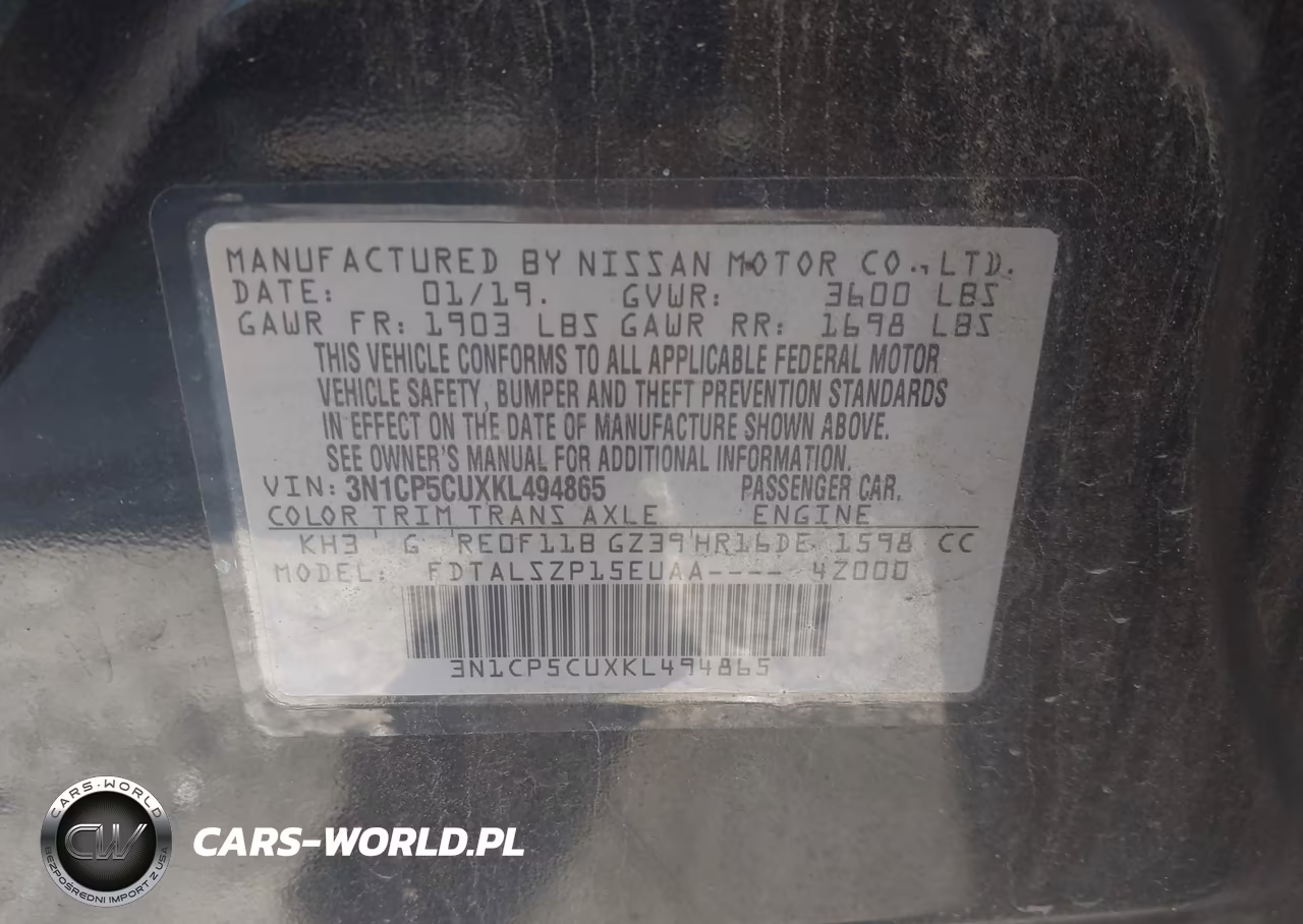2019 Nissan Kicks Sv VIN:3N1CP5CUXKL494865 - 9