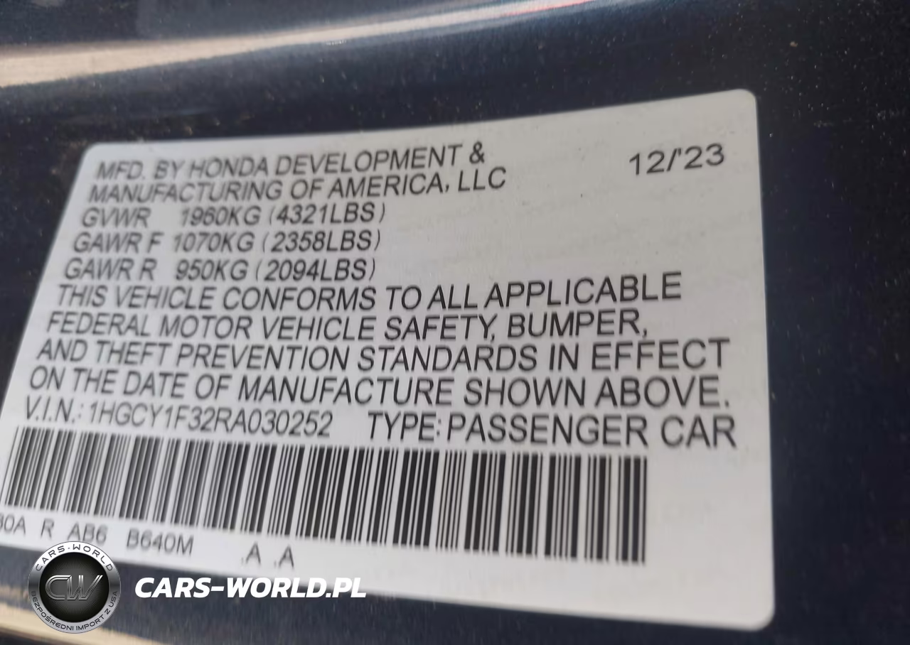 2024 Honda Accord Ex VIN:1HGCY1F32RA030252 - 9