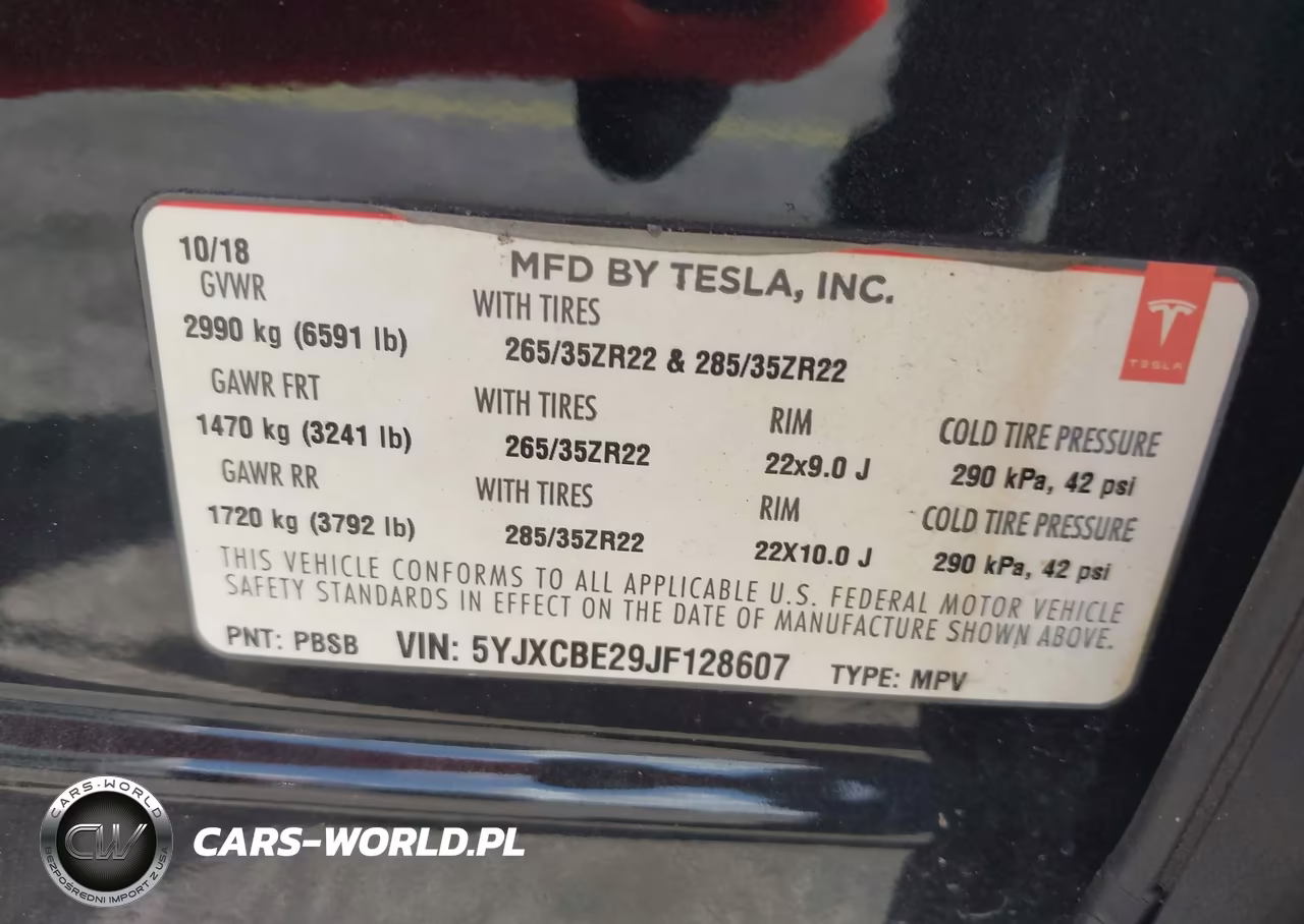 2018 Tesla Model X VIN:5YJXCBE29JF128607 - 9