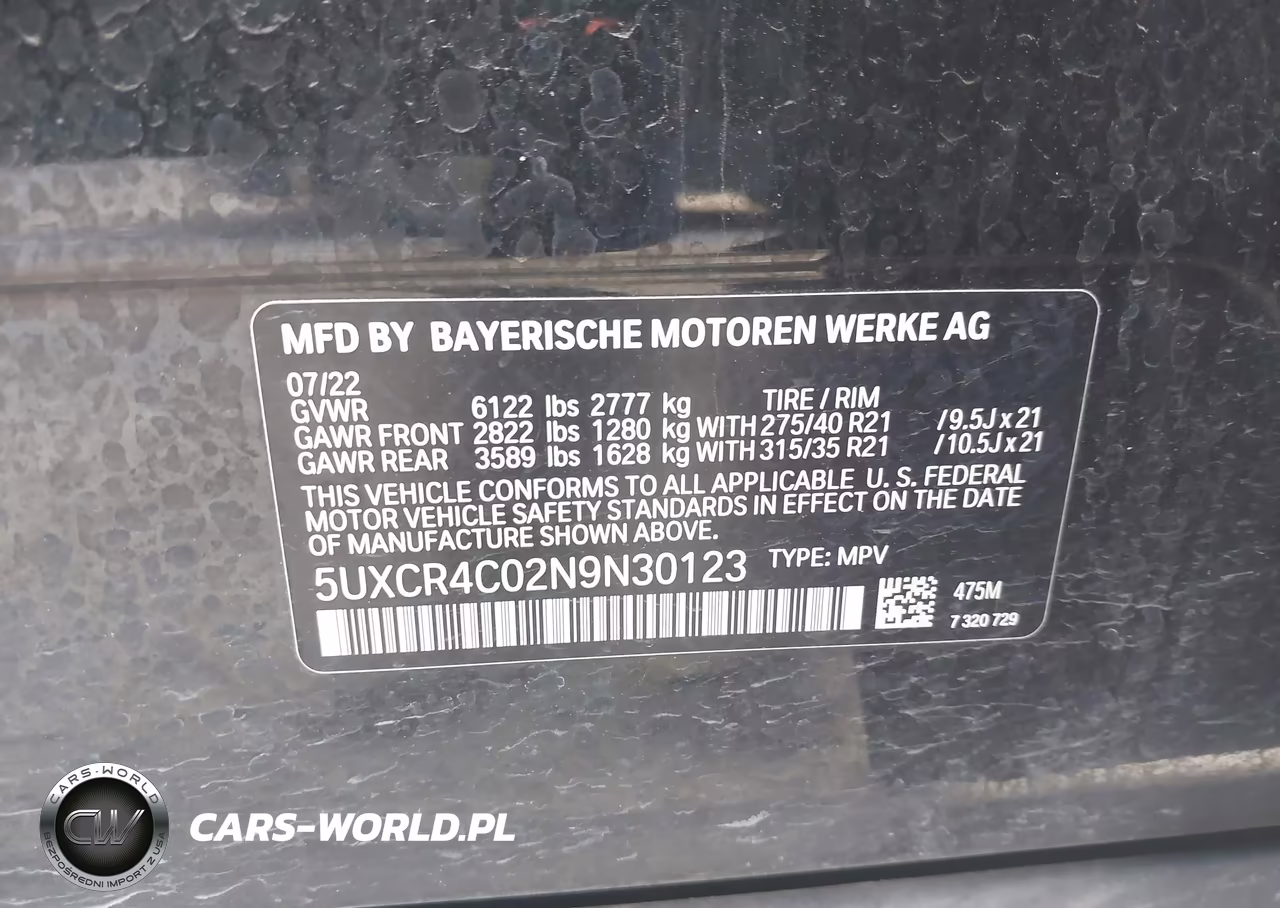 2022 BMW X5 Sdrive40I VIN:5UXCR4C02N9N30123 - 9