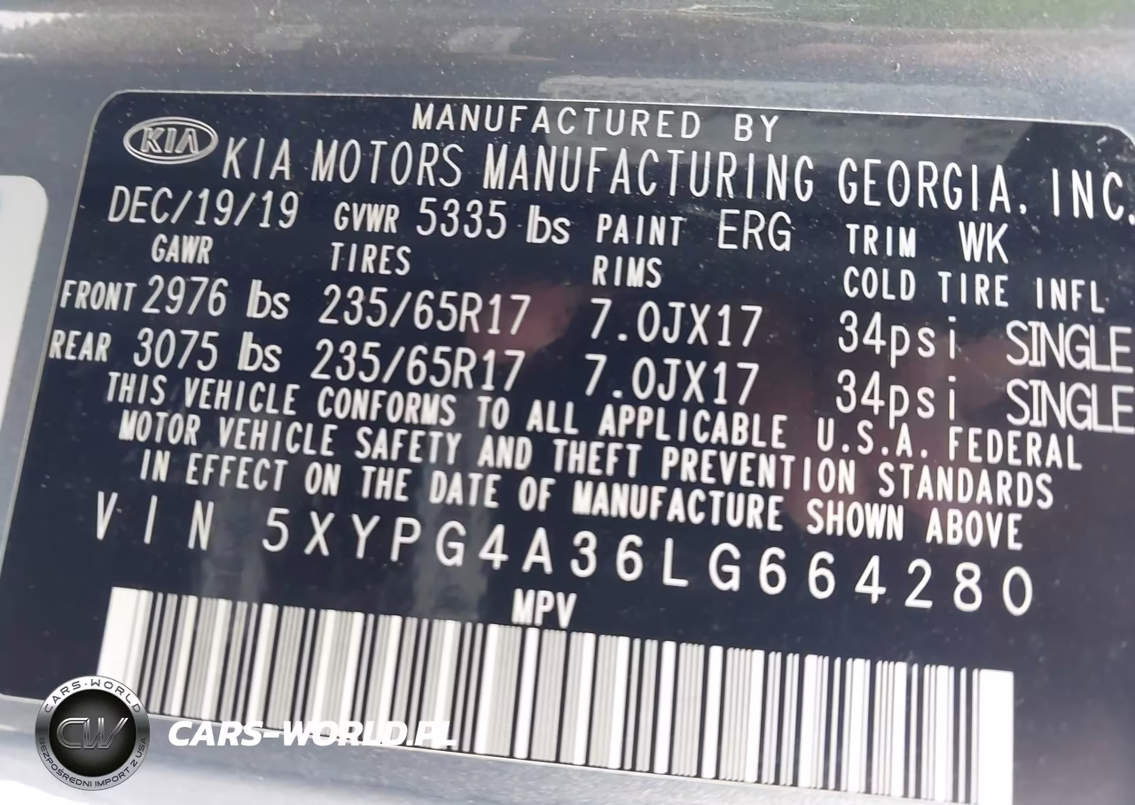 2020 Kia Sorento 2.4L L VIN:5XYPG4A36LG664280 - 9