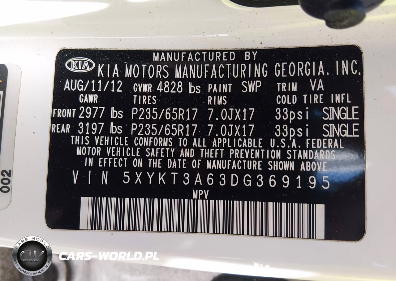 2013 Kia Sorento Lx VIN:5XYKT3A63DG369195 - 9