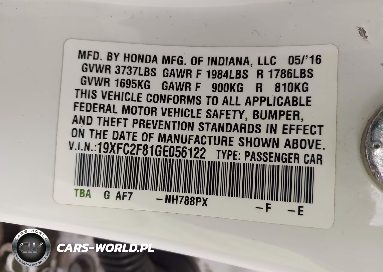 2016 Honda Civic Ex VIN:19XFC2F81GE056122 - 9