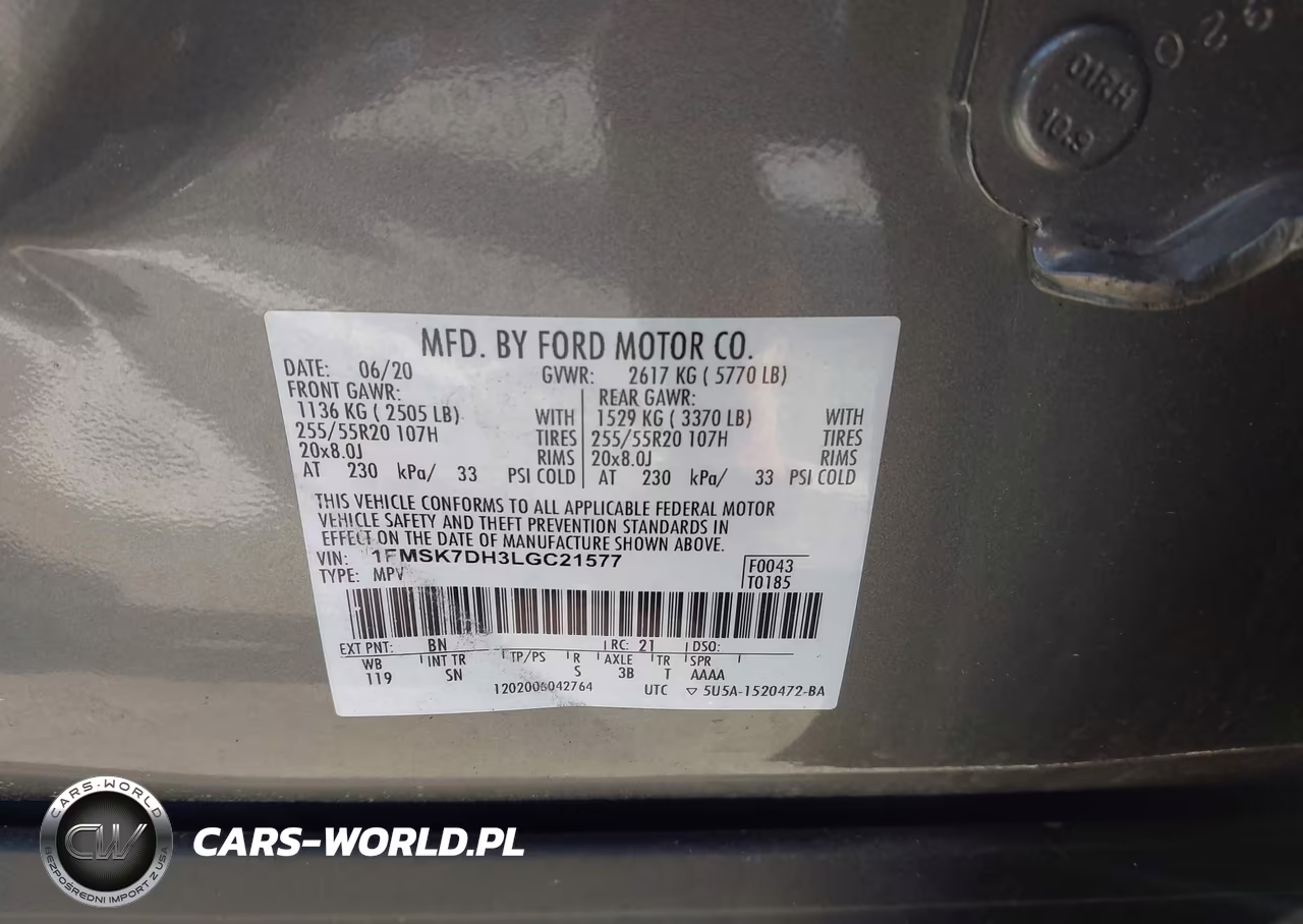 2020 Ford Explorer Xlt VIN:1FMSK7DH3LGC21577 - 9