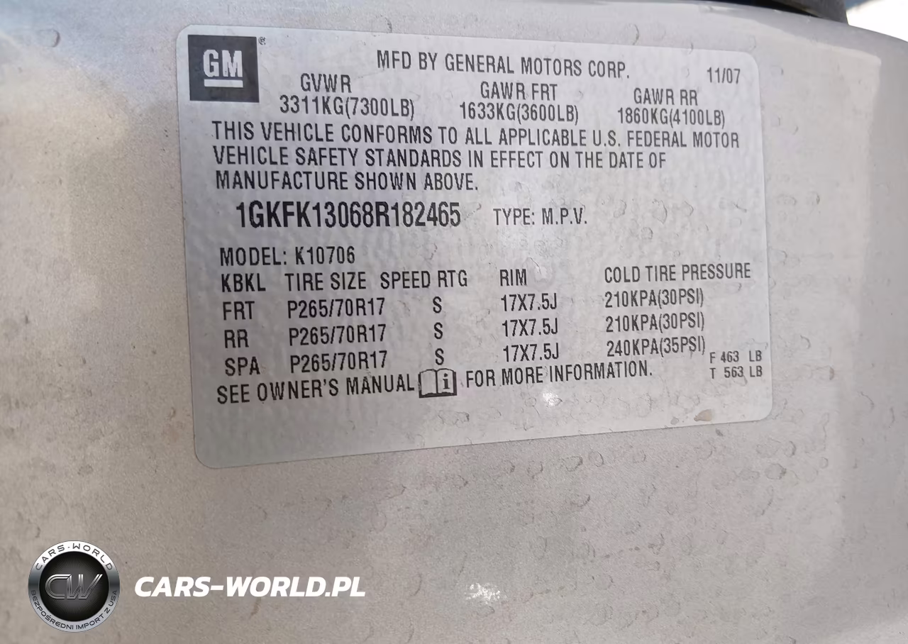 2008 GMC Yukon Slt VIN:1GKFK13068R182465 - 9