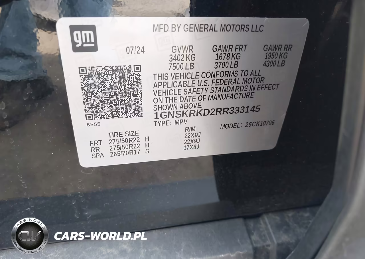 2024 Chevrolet Tahoe 4Wd Rst VIN:1GNSKRKD2RR333145 - 9