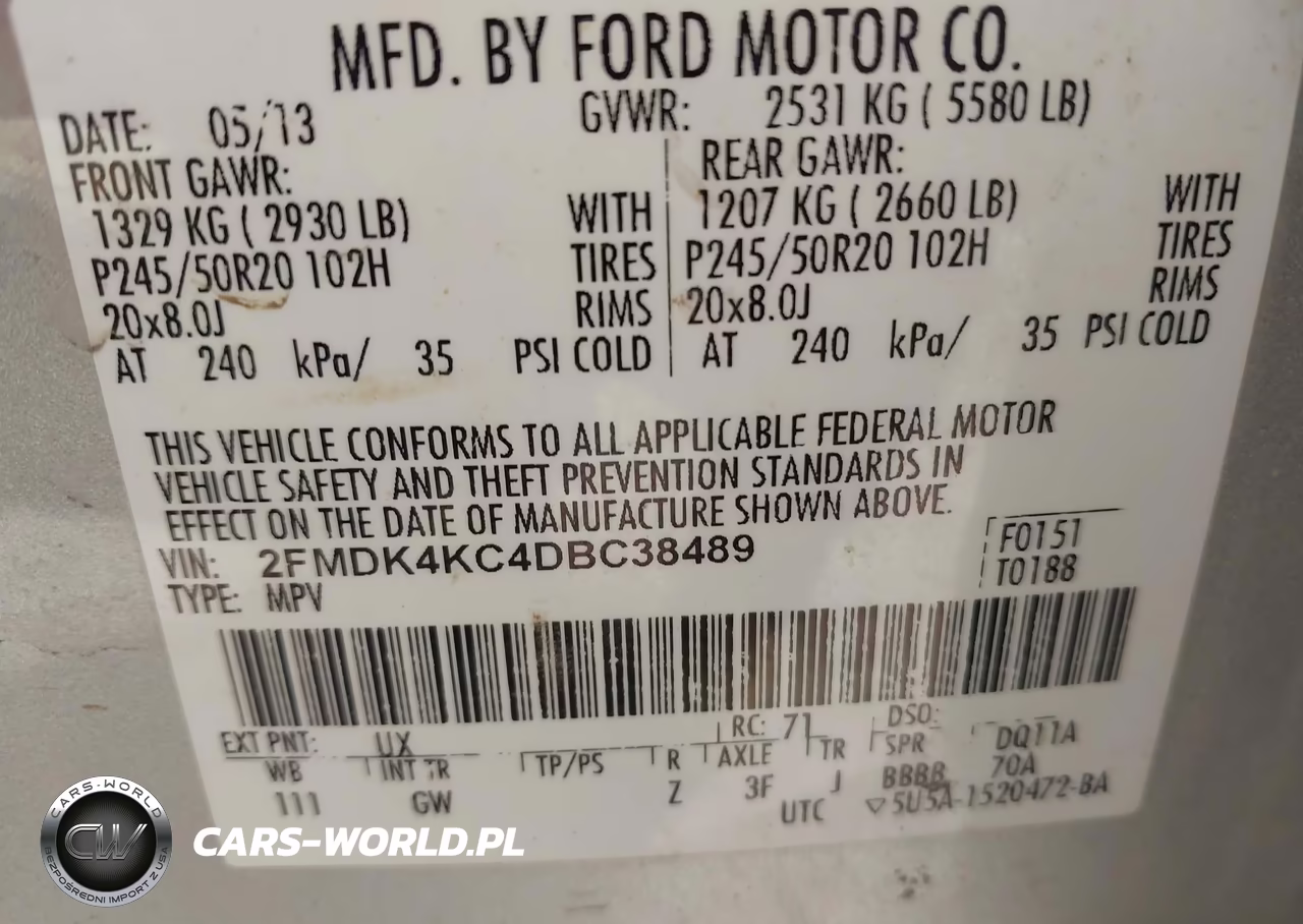 2013 Ford Edge Limited VIN:2FMDK4KC4DBC38489 - 9
