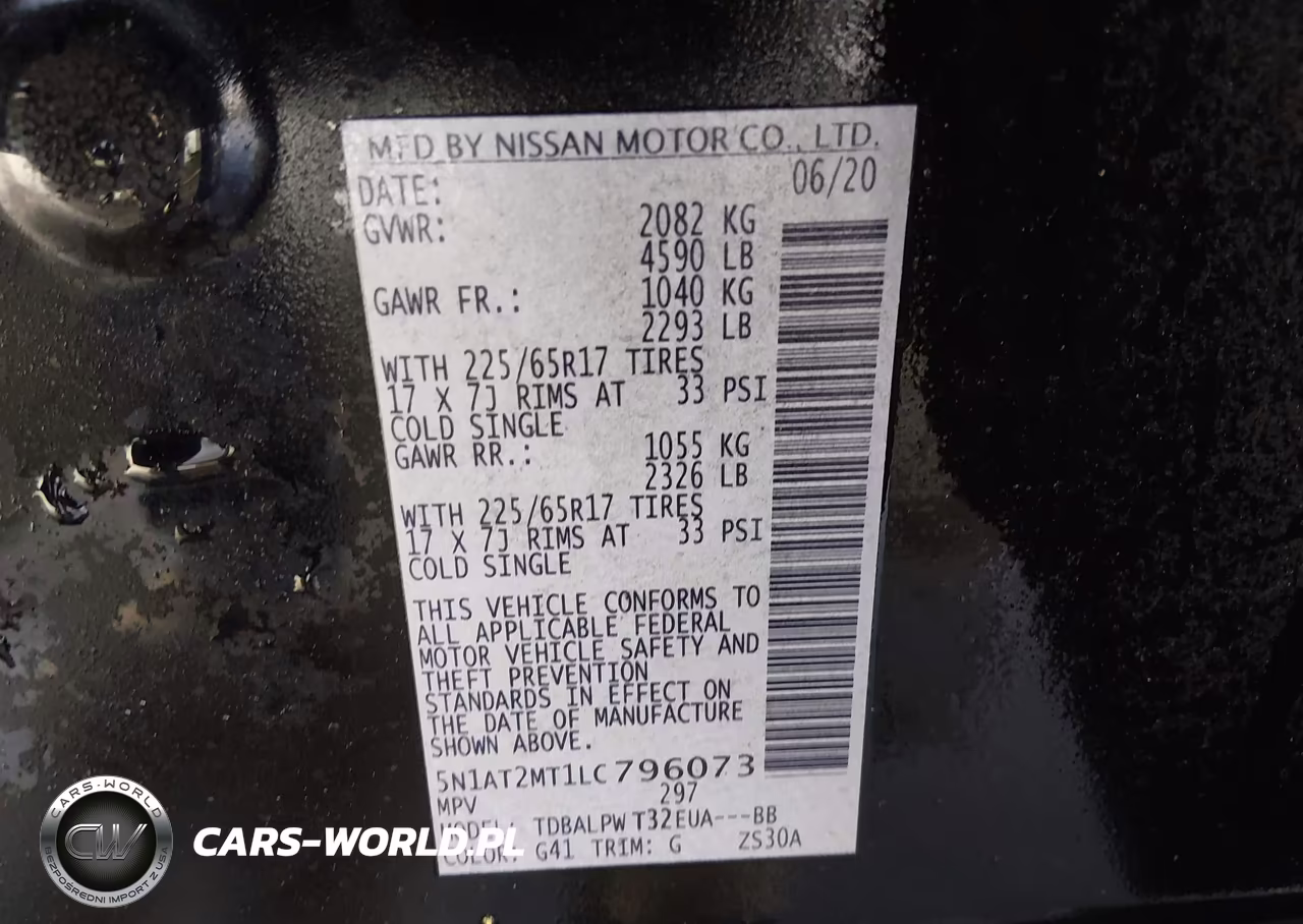 2020 Nissan Rogue S Fwd VIN:5N1AT2MT1LC796073 - 9