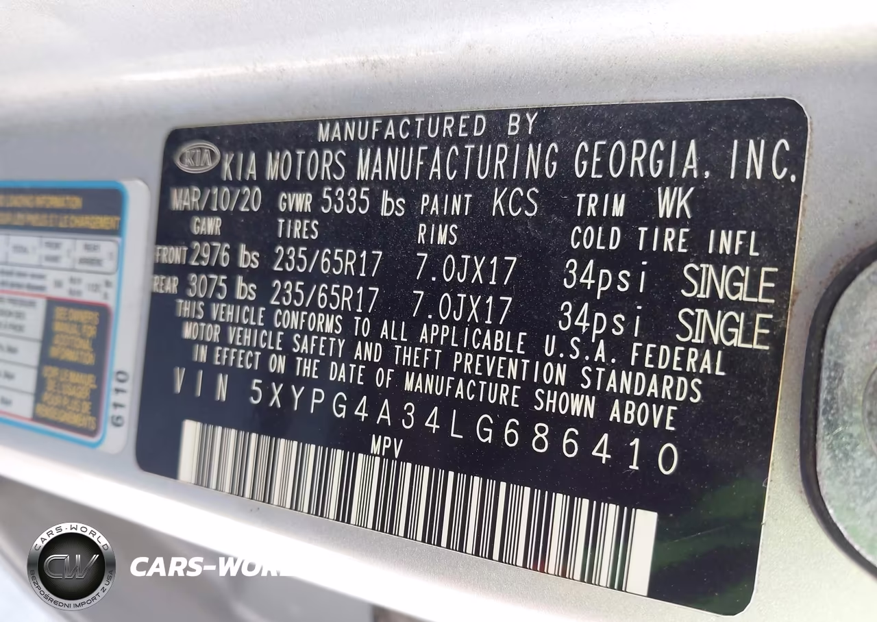 2020 Kia Sorento 2.4L Lx VIN:5XYPG4A34LG686410 - 9