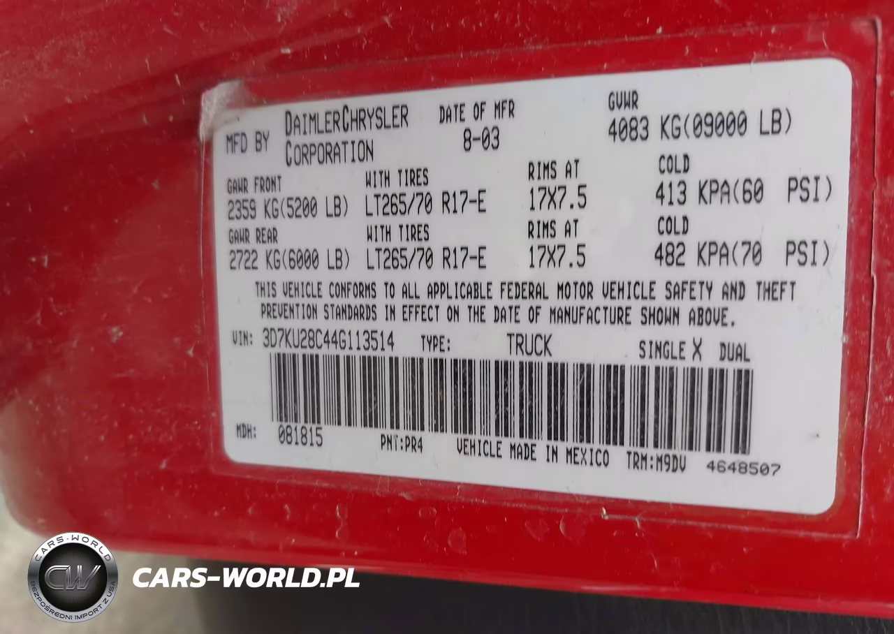 2004 Dodge Ram 2500 Slt-Laramie VIN:3D7KU28C44G113514 - 9