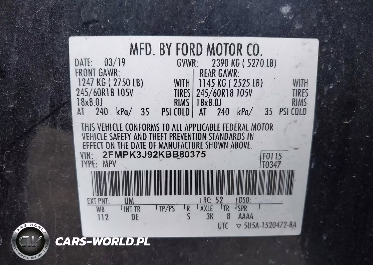 2019 Ford Edge Sel VIN:2FMPK3J92KBB80375 - 9
