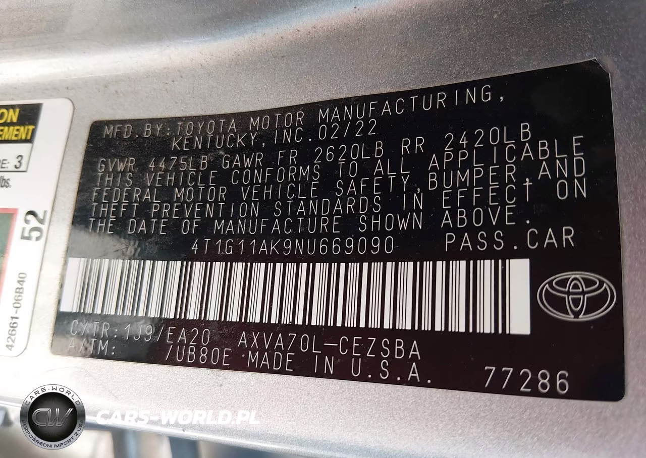 2022 Toyota Camry Se VIN:4T1G11AK9NU669090 - 9