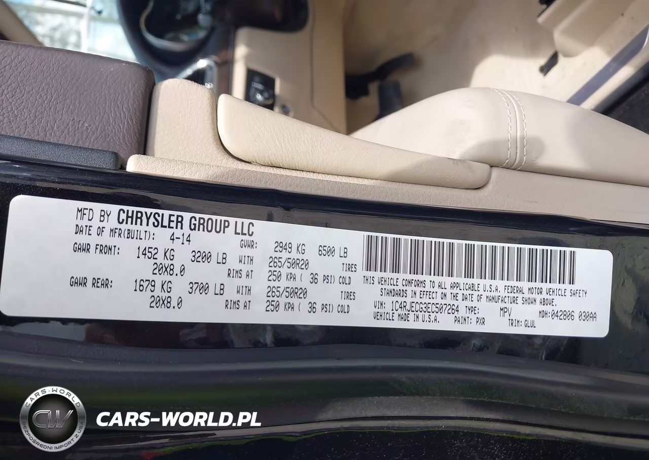2014 Jeep Grand Cherokee Overland VIN:1C4RJECG3EC507264 - 9