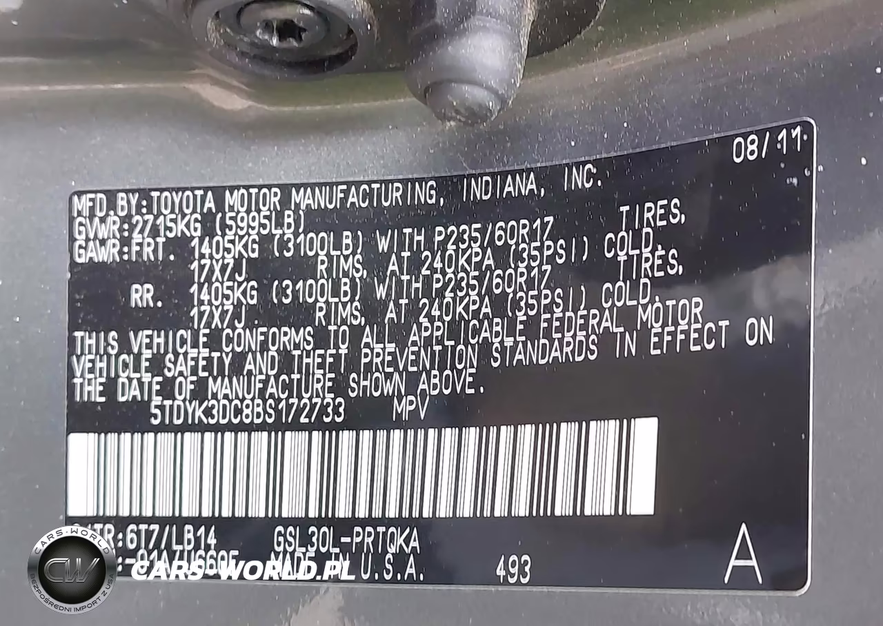 2011 Toyota Sienna Xle VIN:5TDYK3DC8BS172733 - 9