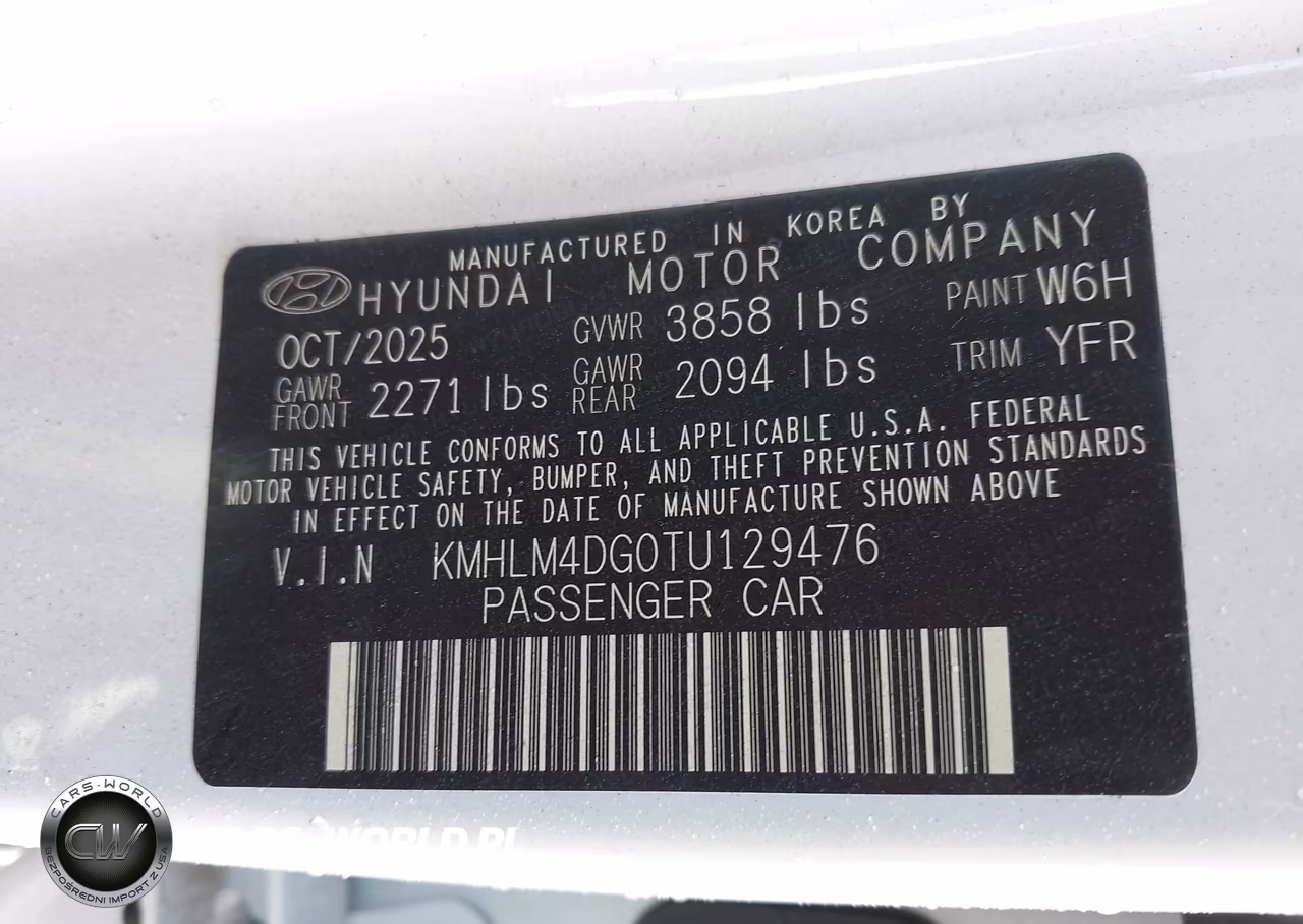 2026 Hyundai Elantra Sel Sport VIN:KMHLM4DG0TU129476 - 9