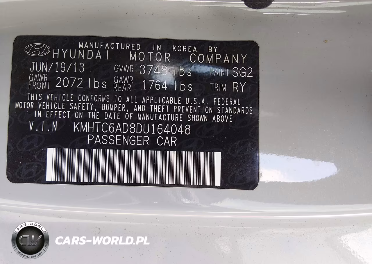 2013 Hyundai Veloster Mix VIN:KMHTC6AD8DU164048 - 9
