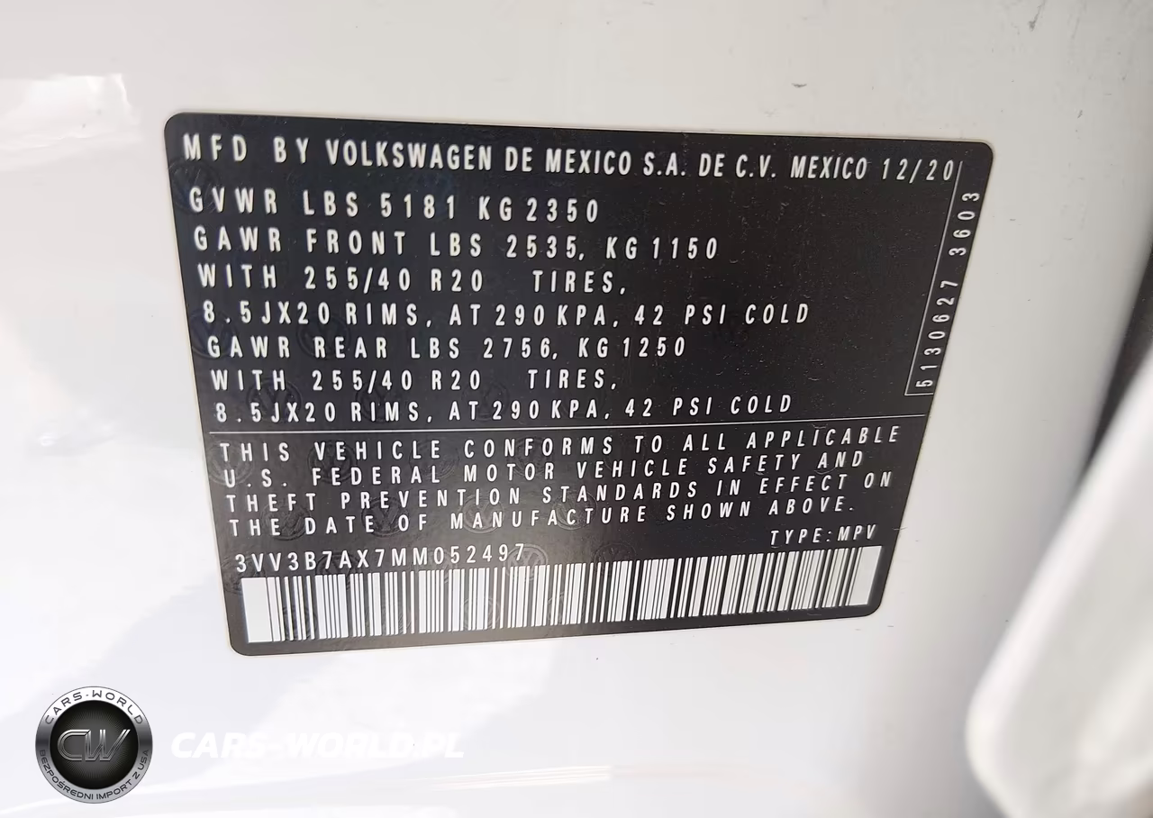 2021 Volkswagen Tiguan 2.0T Se-2.0T Se R-Line Black-2.0T Sel VIN:3VV3B7AX7MM052497 - 9