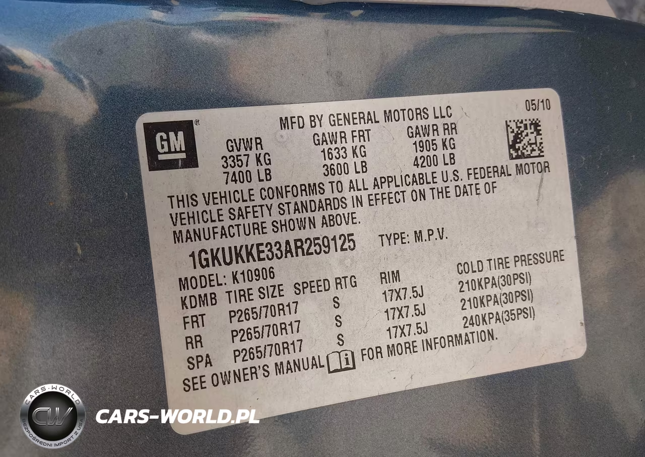 2010 GMC Yukon Xl 1500 Slt VIN:1GKUKKE33AR259125 - 9
