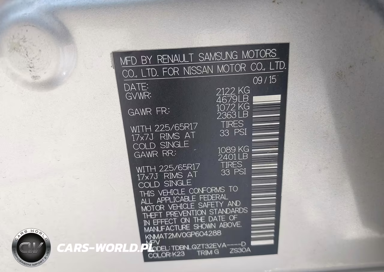 2016 Nissan Rogue Sv VIN:KNMAT2MV0GP604288 - 9