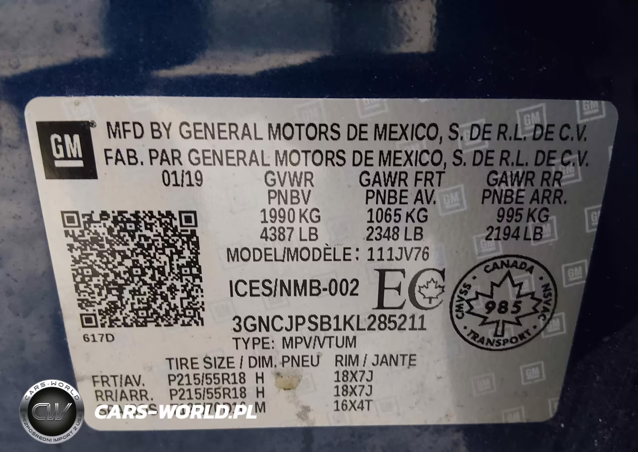 2019 Chevrolet Trax Lt VIN:3GNCJPSB1KL285211 - 9