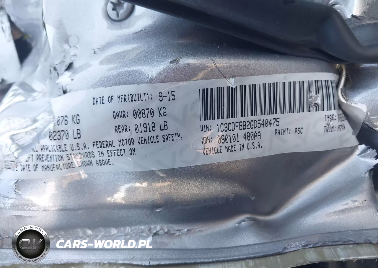 2016 Dodge Dart Sxt VIN:1C3CDFBB2GD540475 - 9