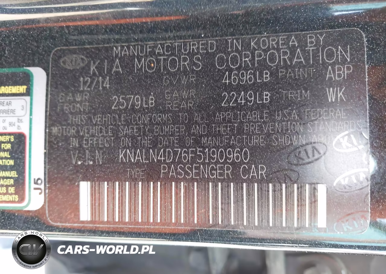 2015 Kia Cadenza Premium VIN:KNALN4D76F5190960 - 9