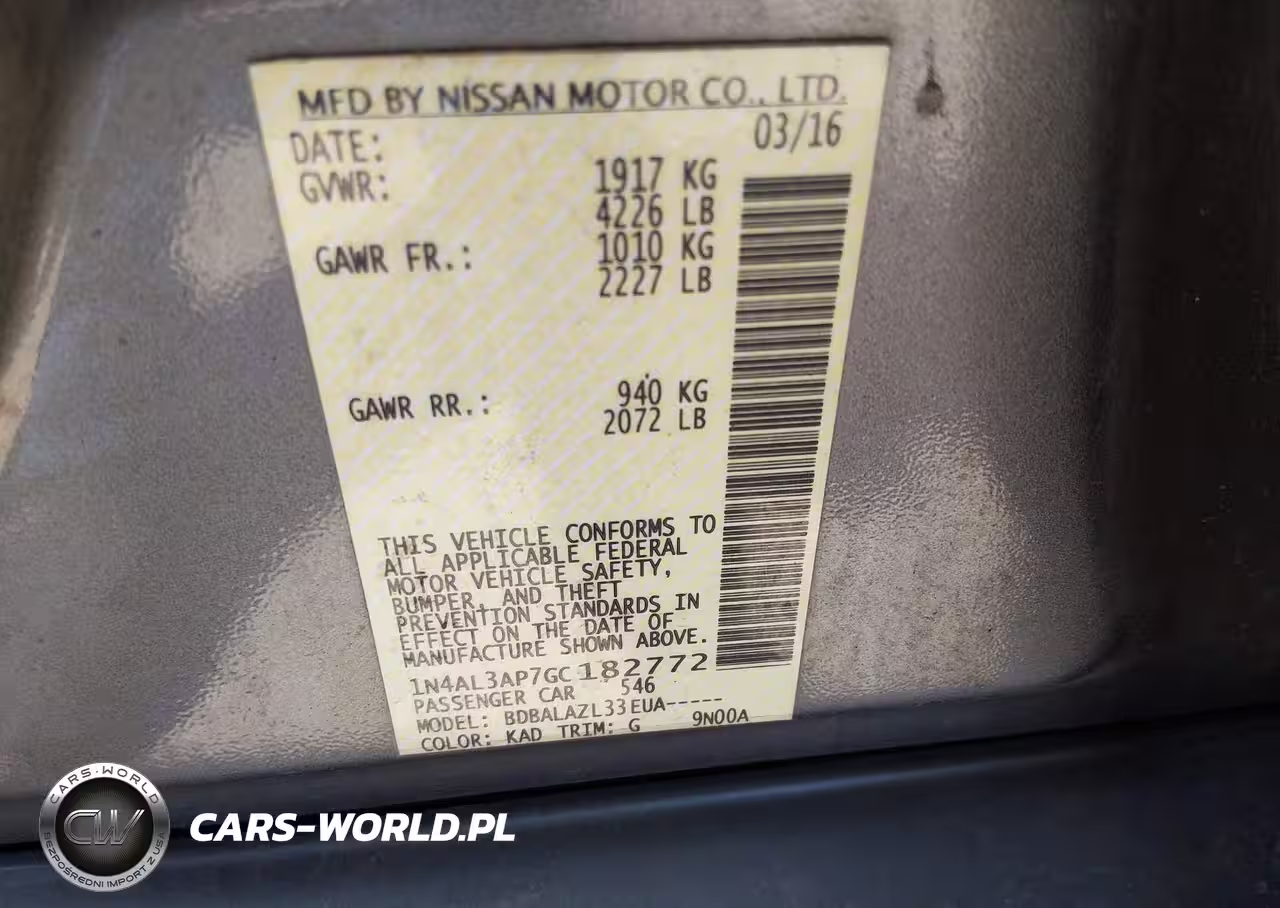 2016 Nissan Altima 2.5 VIN:1N4AL3AP7GC182772 - 9