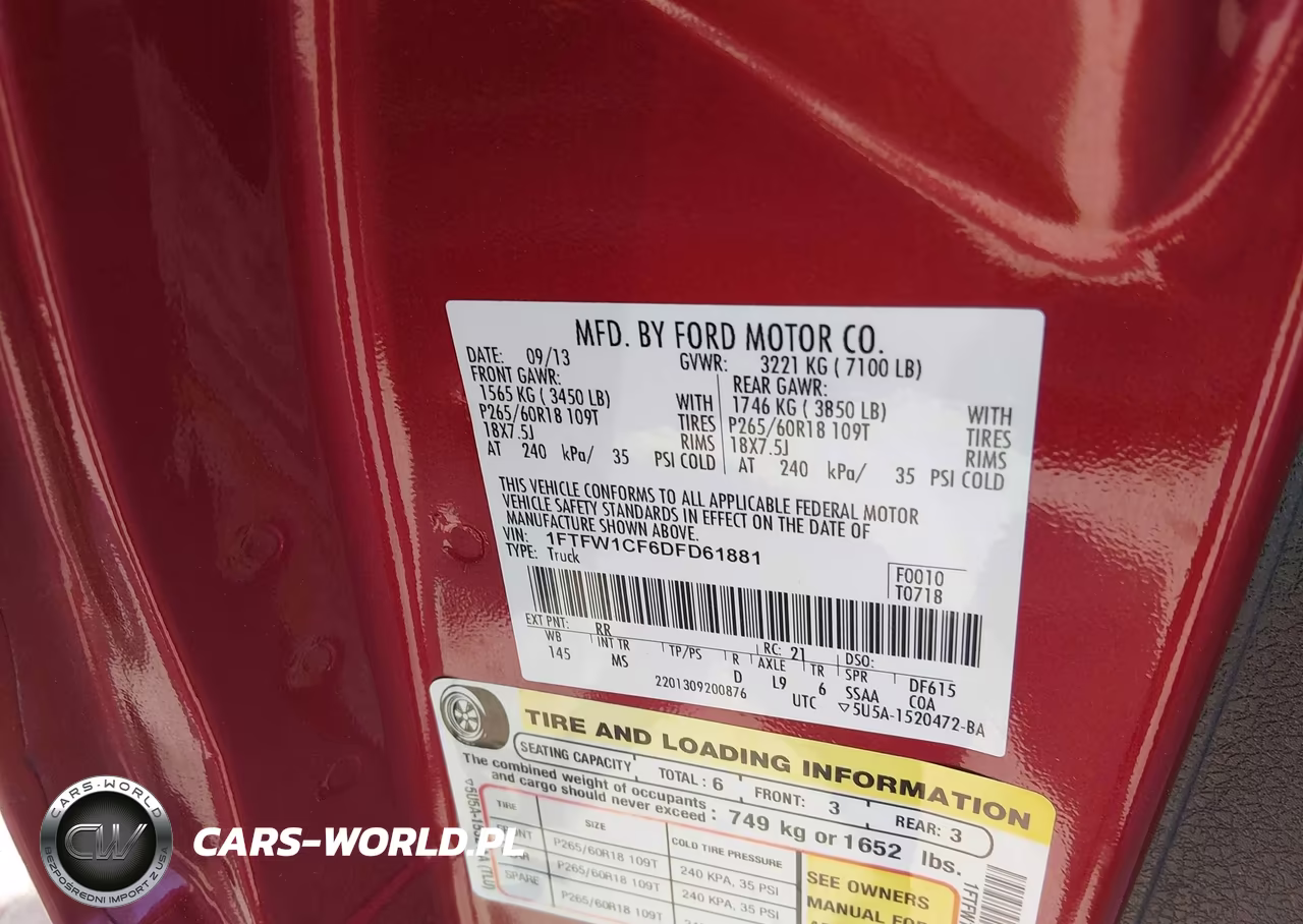 2013 Ford F-150 Xlt VIN:1FTFW1CF6DFD61881 - 9