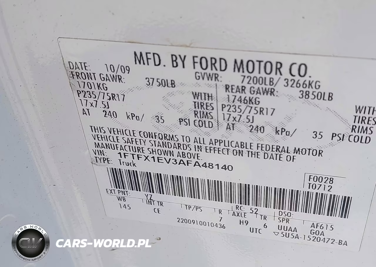 2010 Ford F-150 Fx4-Lariat-Xl-Xlt VIN:1FTFX1EV3AFA48140 - 9