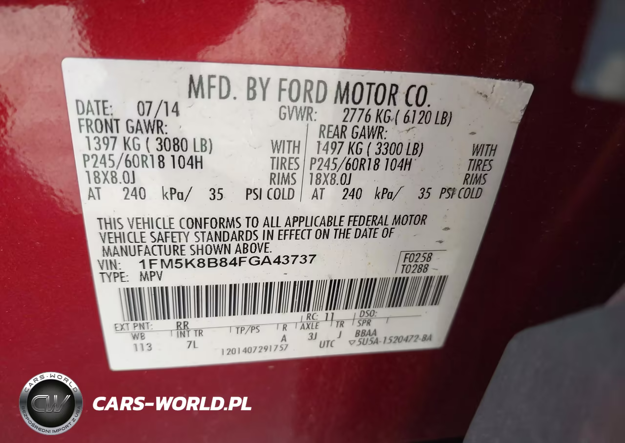 2015 Ford Explorer VIN:1FM5K8B84FGA43737 - 9