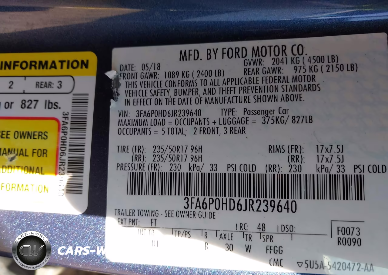 2018 Ford Fusion Se VIN:3FA6P0HD6JR239640 - 9