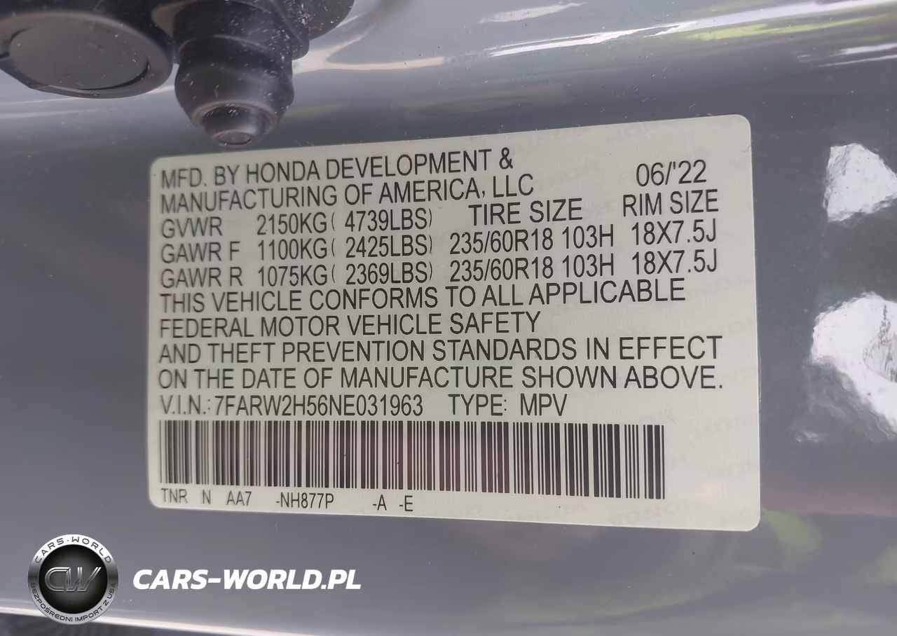 2022 Honda Cr-V Awd Ex VIN:7FARW2H56NE031963 - 9