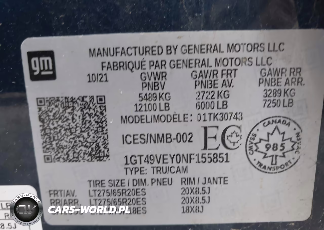 2022 GMC Sierra 3500Hd At4 VIN:1GT49VEY0NF155851 - 9