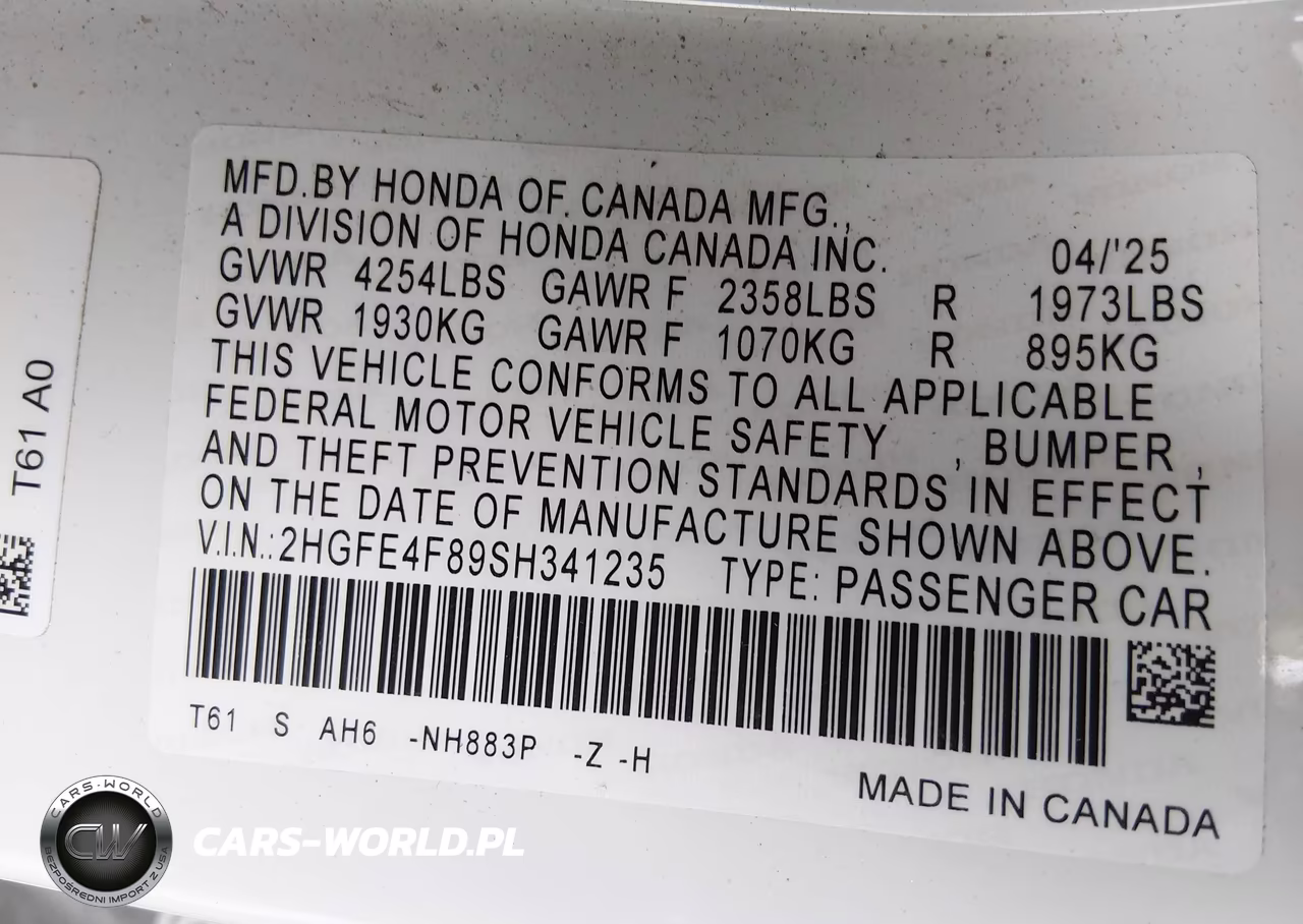 2025 Honda Civic Hybrid Sport-Sport Touring VIN:2HGFE4F89SH341235 - 9