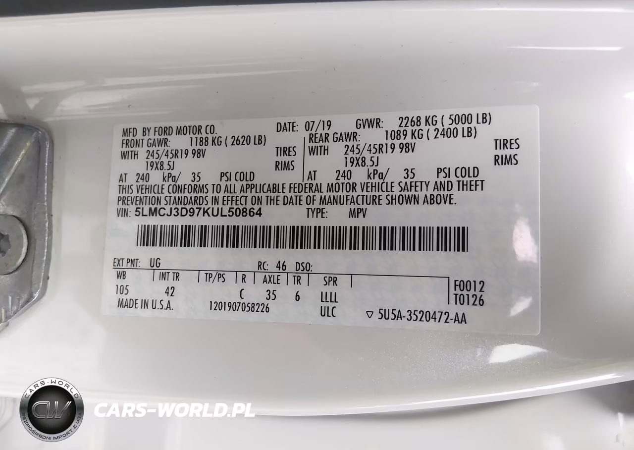 2019 Lincoln Mkc Reserve VIN:5LMCJ3D97KUL50864 - 9