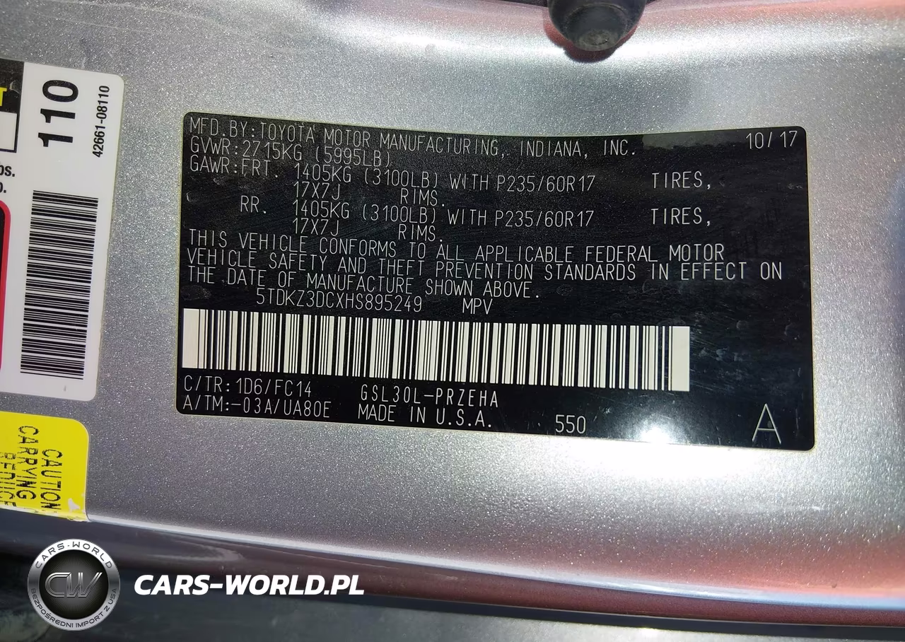 2017 Toyota Sienna Le 8 Passenger VIN:5TDKZ3DCXHS895249 - 9
