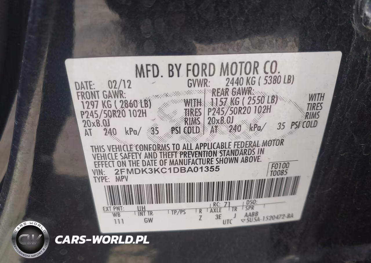 2013 Ford Edge Limited VIN:2FMDK3KC1DBA01355 - 9