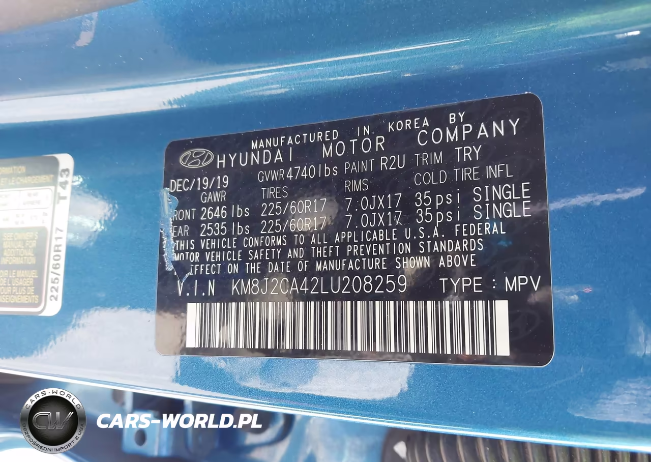 2020 Hyundai Tucson Se VIN:KM8J2CA42LU208259 - 9