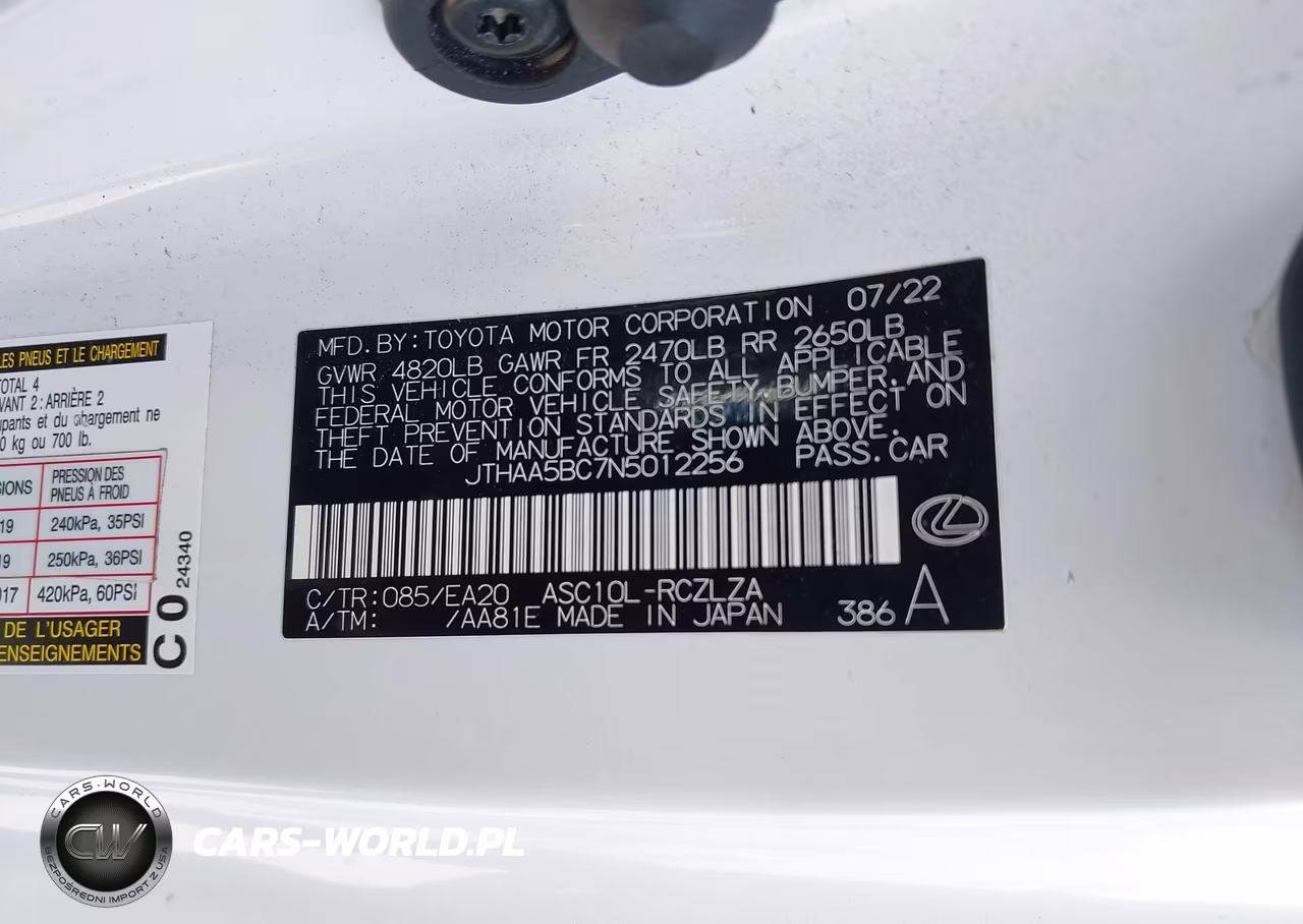 2022 Lexus Rc 300 VIN:JTHAA5BC7N5012256 - 9