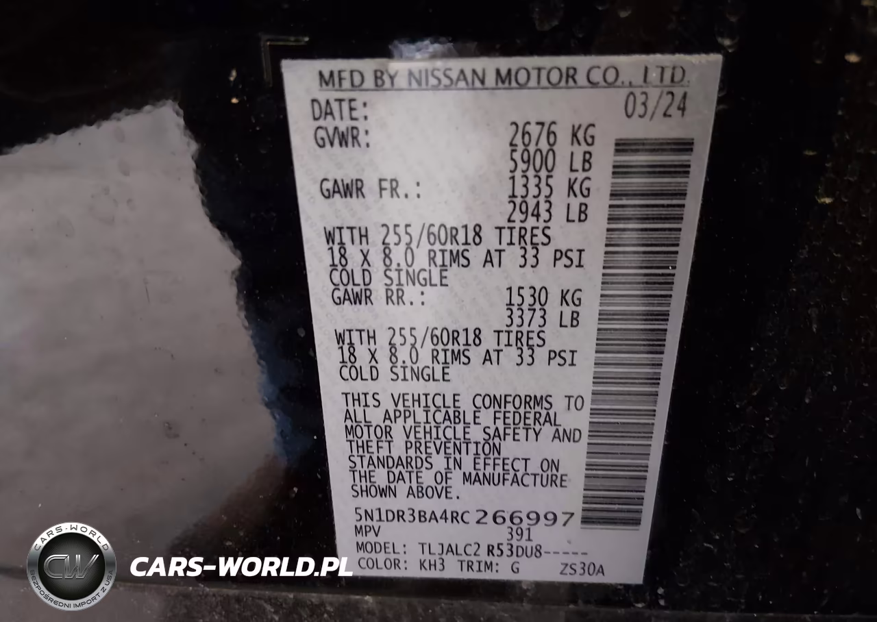 2024 Nissan Pathfinder Sv Fwd VIN:5N1DR3BA4RC266997 - 9