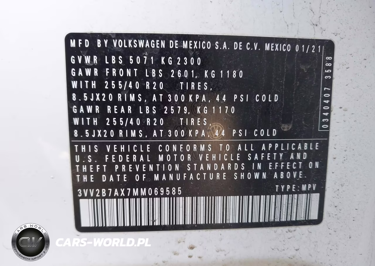 2021 Volkswagen Tiguan 2.0T Se-2.0T Se R-Line Black-2.0T Sel VIN:3VV2B7AX7MM069585 - 9