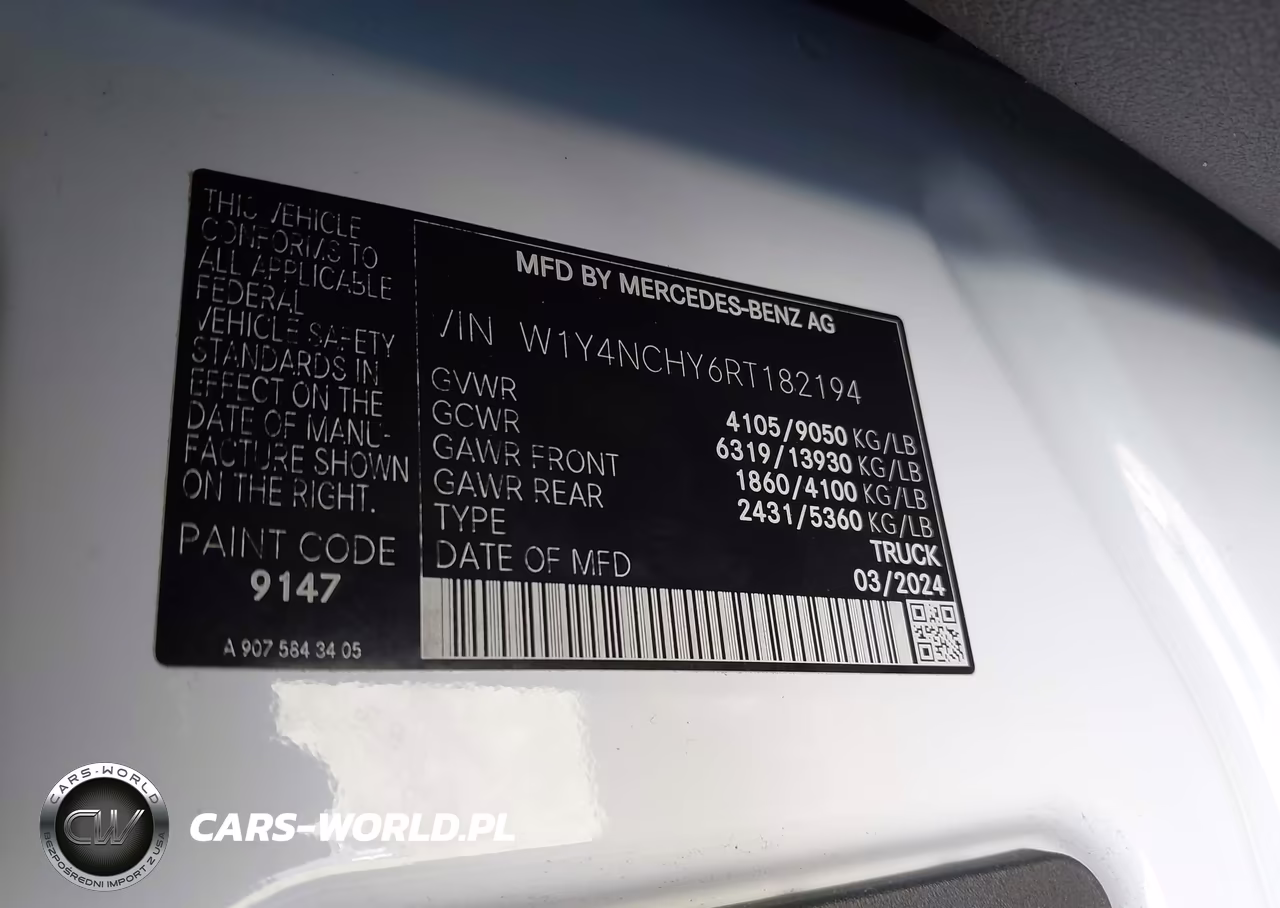 2024 Mercedes-Benz Sprinter 2500 High Roof 4-Cyl Diesel Ho VIN:W1Y4NCHY6RT182194 - 9