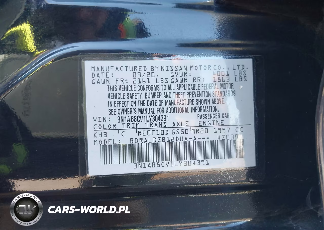 2020 Nissan Sentra Sv Xtronic Cvt VIN:3N1AB8CV1LY304391 - 9