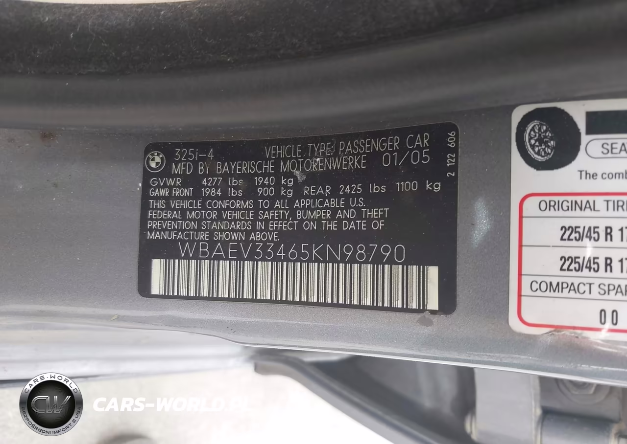 2005 BMW 325I VIN:WBAEV33465KN98790 - 9