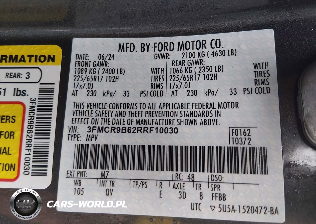 2024 Ford Bronco Sport Big Bend VIN:3FMCR9B62RRF10030 - 9