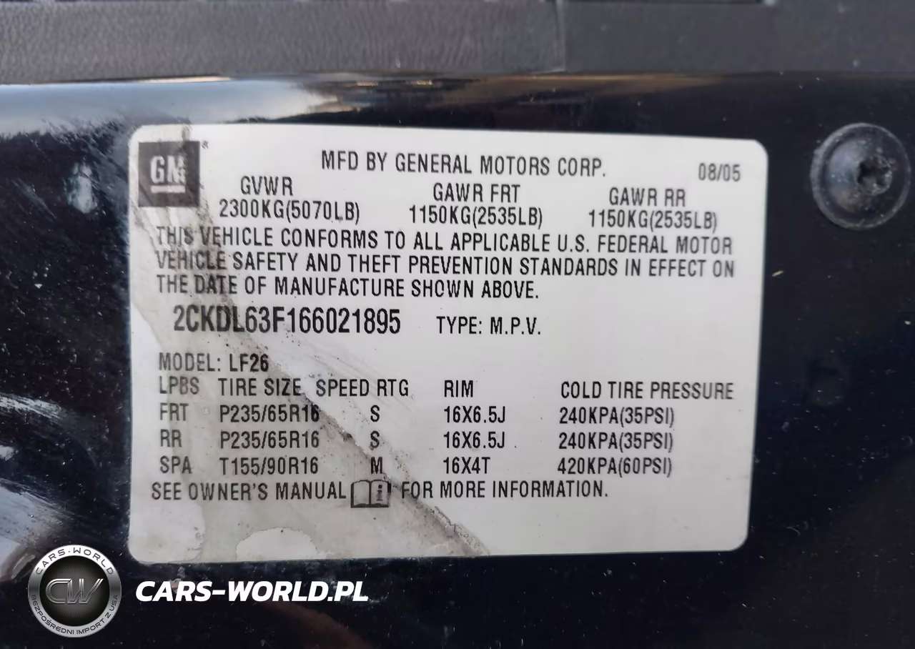 2006 Pontiac Torrent VIN:2CKDL63F166021895 - 9